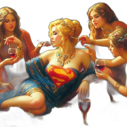 dress, comic book art, oil painting, concept art transparent PNG cut-out