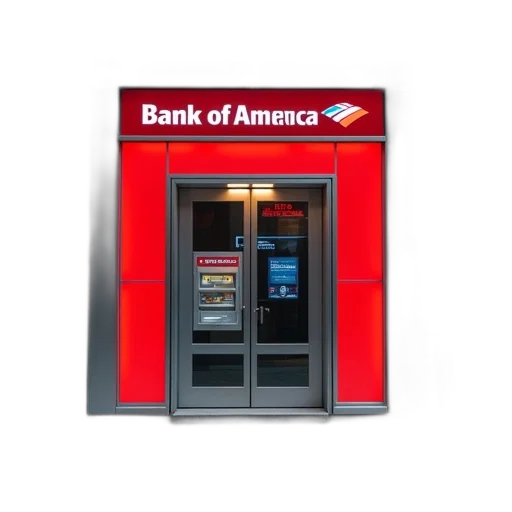bank, america, atm, seen transparent PNG cut-out