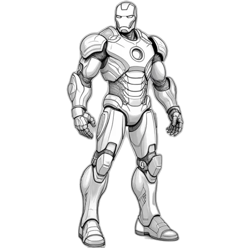 robot, concept art, comic book art, pencil sketch transparent PNG cut-out