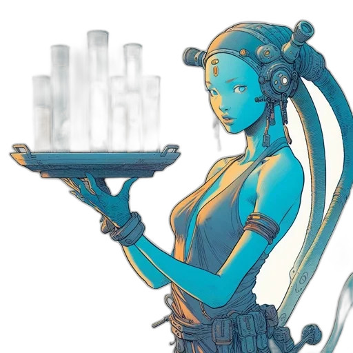robot, cyberpunk, concept art, comic book art transparent PNG cut-out