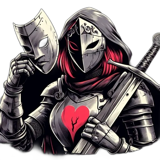 sword, mask, concept art, fantasy art transparent PNG cut-out
