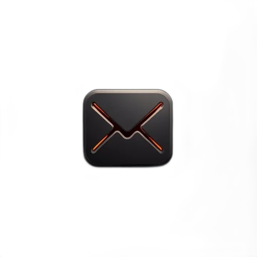 3d render, computer, email, button transparent PNG cut-out