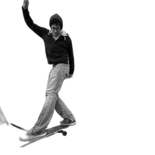 staff, skateboarder, black, hoodie transparent PNG cut-out