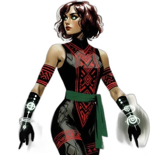 comic book art, concept art, fantasy art, cyberpunk transparent PNG cut-out