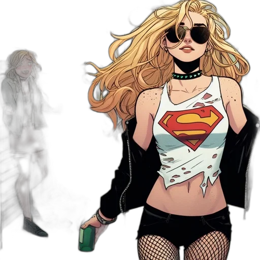 comic book art, concept art, two, women transparent PNG cut-out