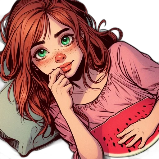 face, comic book art, concept art, cartoon transparent PNG cut-out