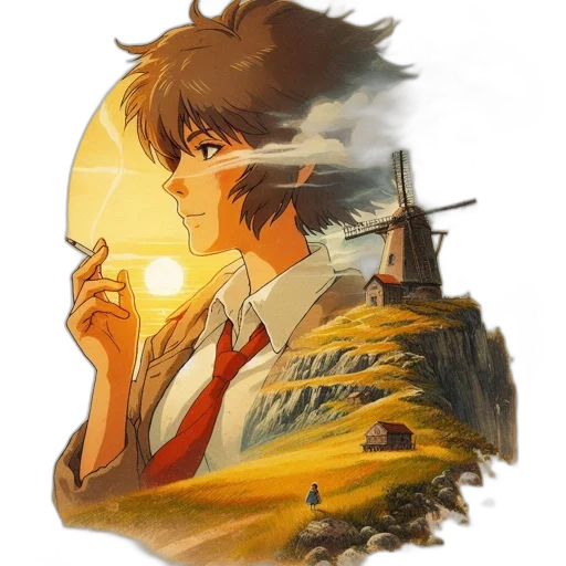 face, concept art, anime, fantasy art transparent PNG cut-out