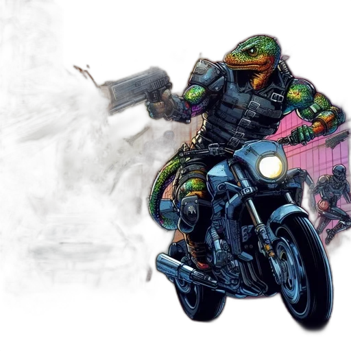 concept art, comic book art, cyberpunk, fantasy art transparent PNG cut-out