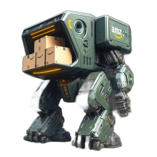 robot, weapon, concept art, 3d render transparent PNG cut-out