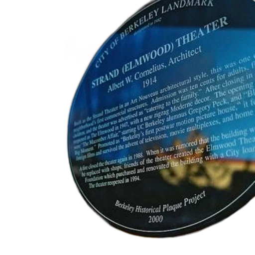 plaque, strand, elmwood, theater transparent PNG cut-out