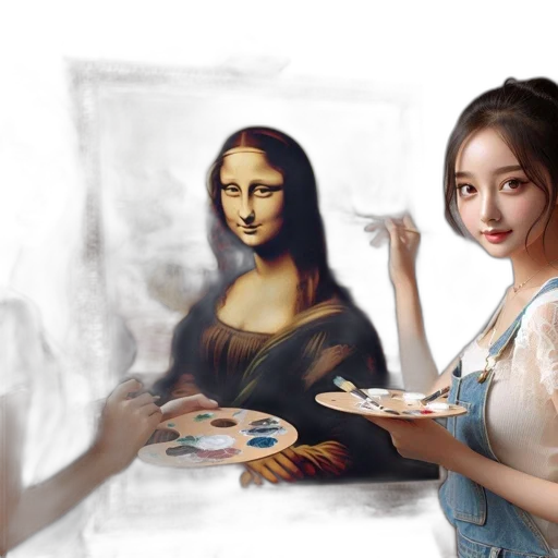 face, oil painting, photorealistic, fantasy art transparent PNG cut-out