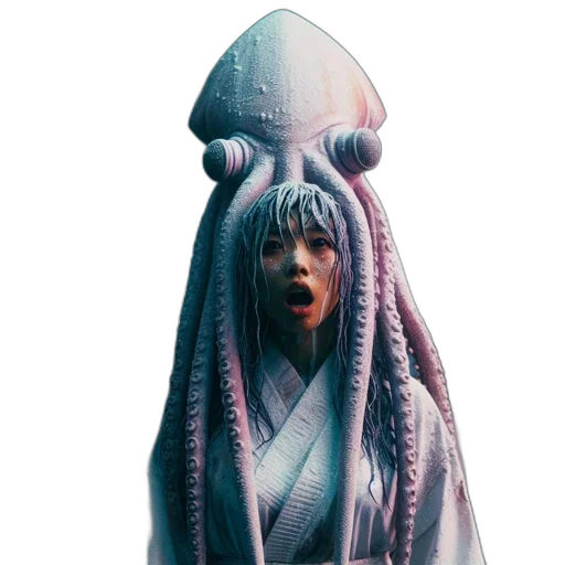 creature, hat, umbrella, dress transparent PNG cut-out