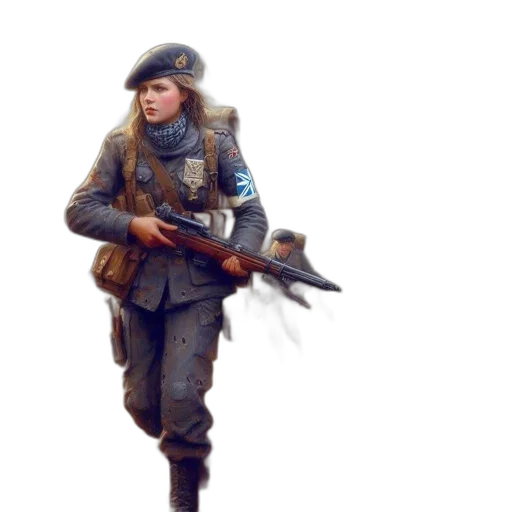 jacket, hat, weapon, staff transparent PNG cut-out