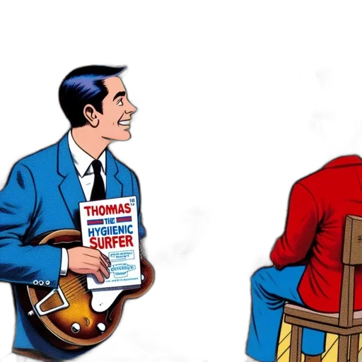 furniture, comic book art, man, blue transparent PNG cut-out
