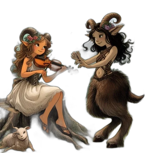 concept art, fantasy art, watercolor, cartoon transparent PNG cut-out