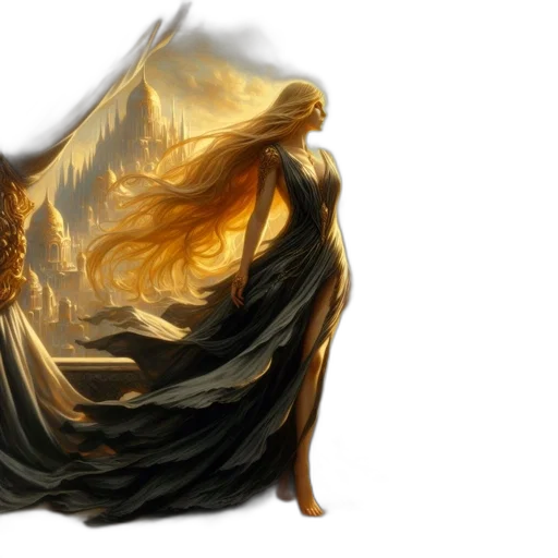 hair, dragon, mask, dress transparent PNG cut-out