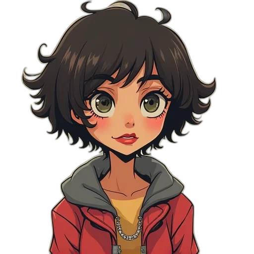 jacket, face, staff, hair transparent PNG cut-out