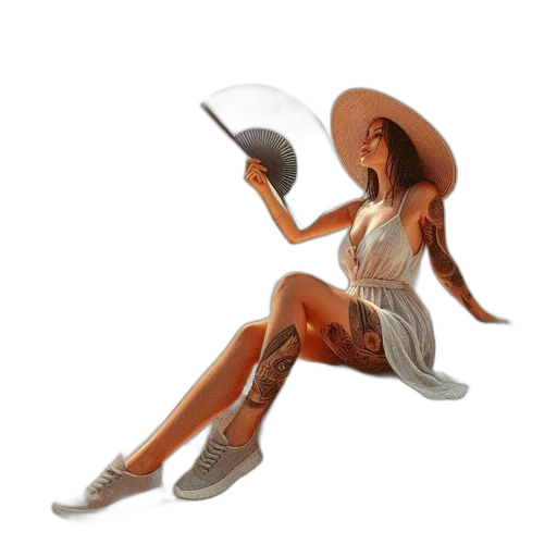 hat, dress, staff, shoes transparent PNG cut-out