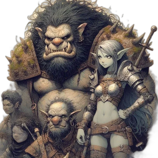 concept art, fantasy art, comic book art, pixel art transparent PNG cut-out