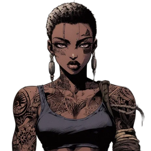 comic book art, cartoon, concept art, cyberpunk transparent PNG cut-out