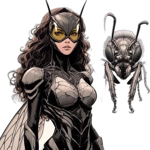 comic book art, concept art, two, distinct transparent PNG cut-out