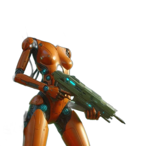 robot, weapon, staff, creature transparent PNG cut-out