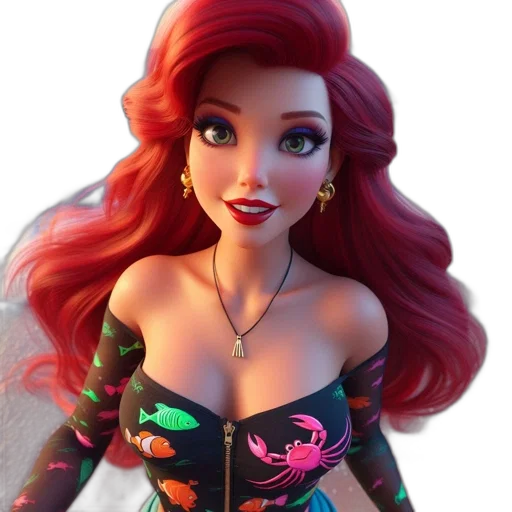 dress, 3d render, cartoon, concept art transparent PNG cut-out