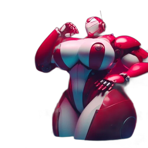 robot, dress, weapon, 3d render transparent PNG cut-out