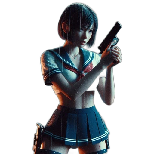 weapon, dress, staff, robot transparent PNG cut-out