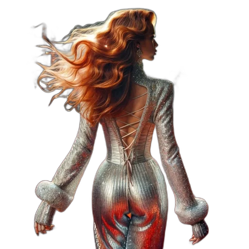 dress, hair, jacket, comic book art transparent PNG cut-out