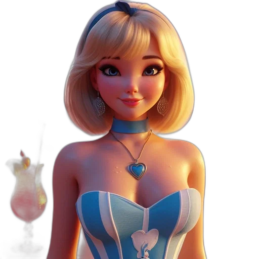 dress, jewelry, robot, 3d render transparent PNG cut-out