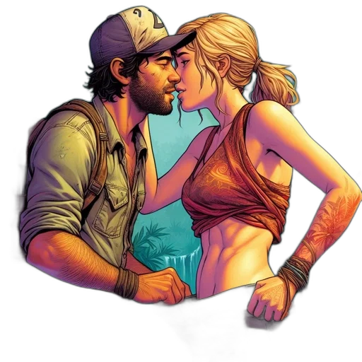 jacket, hat, comic book art, concept art transparent PNG cut-out