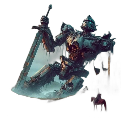 robot, weapon, sword, creature transparent PNG cut-out