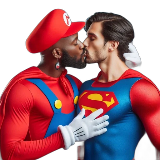 comic book art, concept art, two, men transparent PNG cut-out