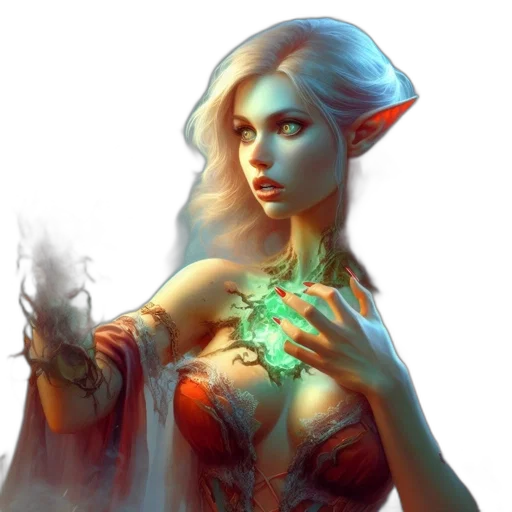 dress, jewelry, fantasy art, concept art transparent PNG cut-out