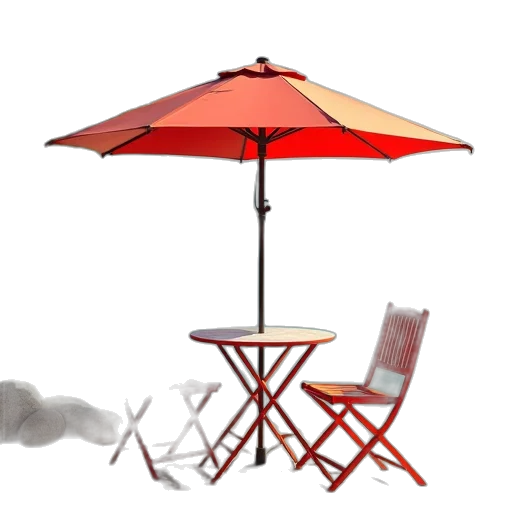 umbrella, furniture, staff, 3d render transparent PNG cut-out