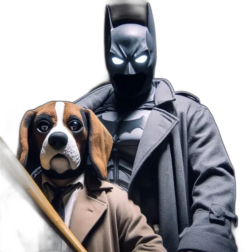 comic book art, two, individuals, one transparent PNG cut-out