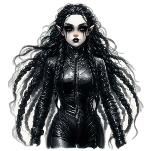 hair, creature, mask, dress transparent PNG cut-out