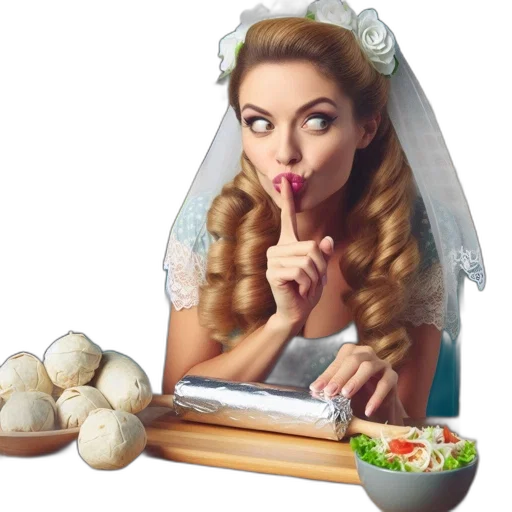 food, photorealistic, concept art, woman transparent PNG cut-out