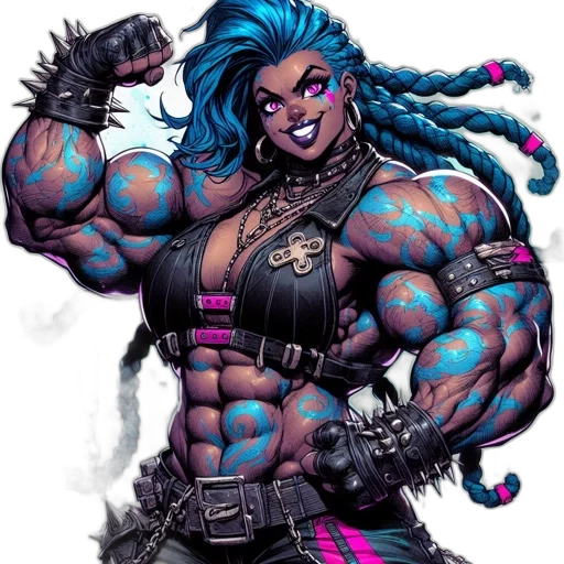 comic book art, concept art, cyberpunk, fantasy art transparent PNG cut-out
