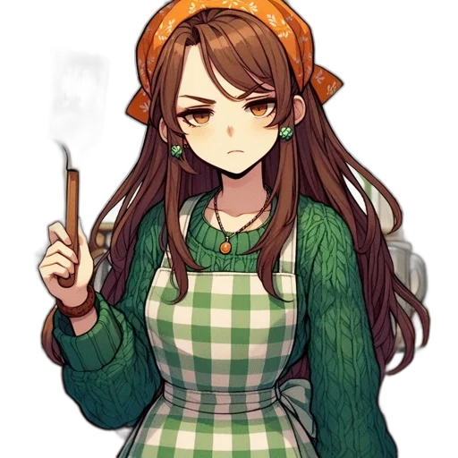 staff, dress, hat, food transparent PNG cut-out