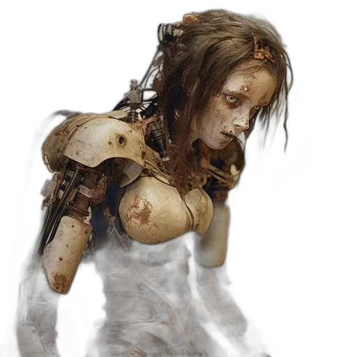face, robot, concept art, fantasy art transparent PNG cut-out