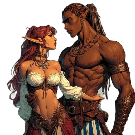 comic book art, fantasy art, concept art, elf transparent PNG cut-out