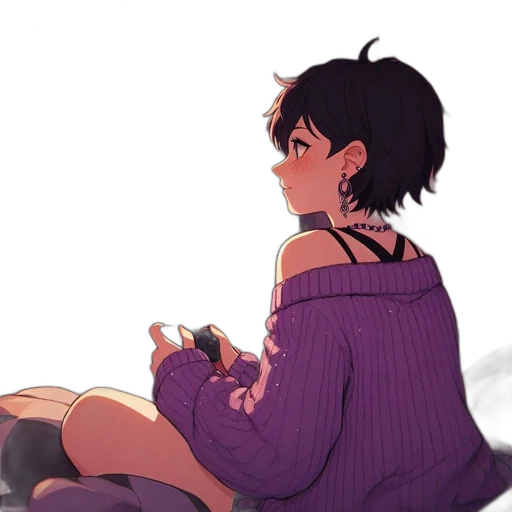 dress, jacket, anime, concept art transparent PNG cut-out