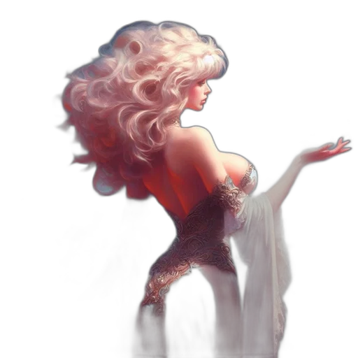 dress, crown, hair, creature transparent PNG cut-out
