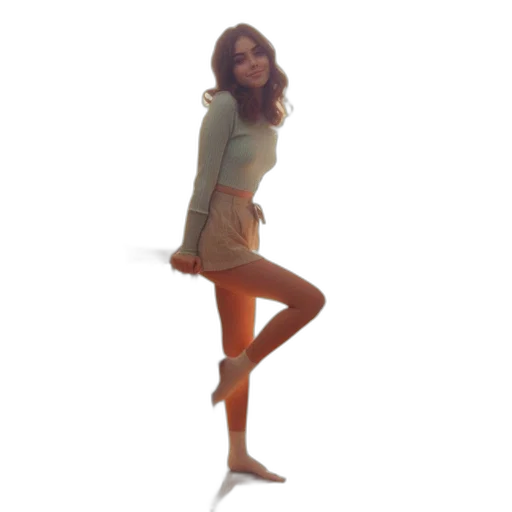 dress, shoes, staff, creature transparent PNG cut-out