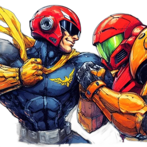 comic book art, concept art, watercolor, colorful transparent PNG cut-out