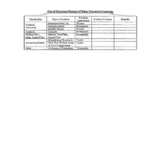document, titled, list, retention transparent PNG cut-out