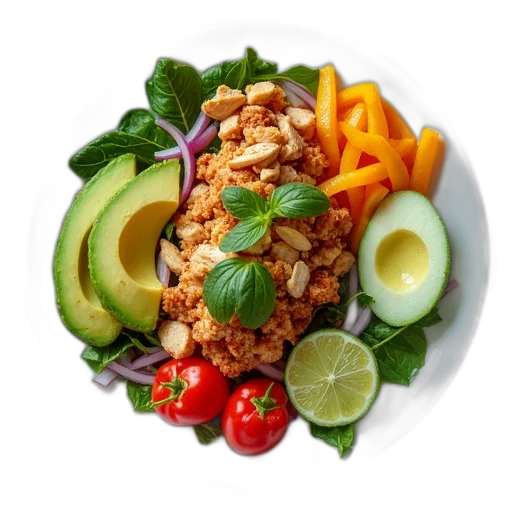 food, plate, variety, ingredients transparent PNG cut-out