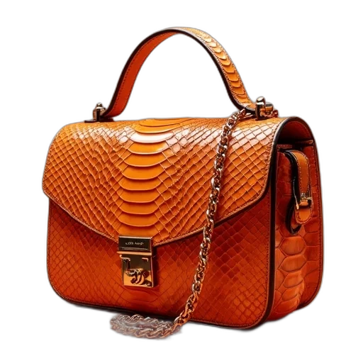 small, python, bag, orange transparent PNG cut-out